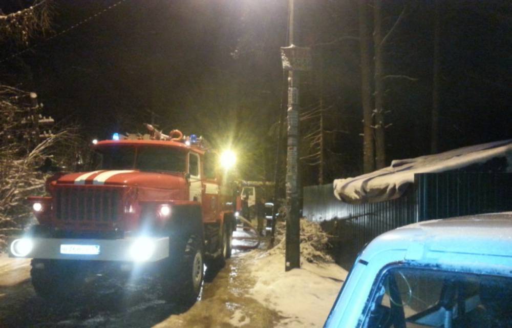 В Гатчинском районе спасатели за час потушили горящие частные дома