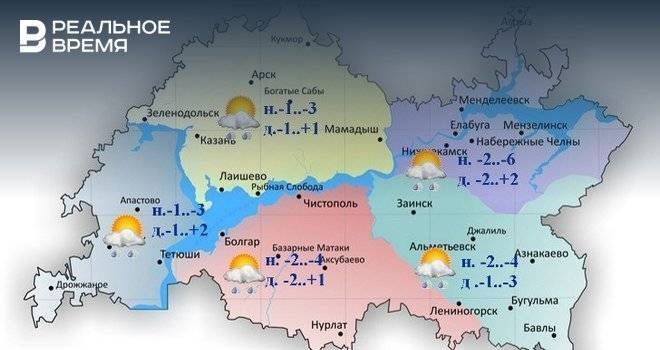 Сегодня в Татарстане без существенных осадков и до -5 градусов