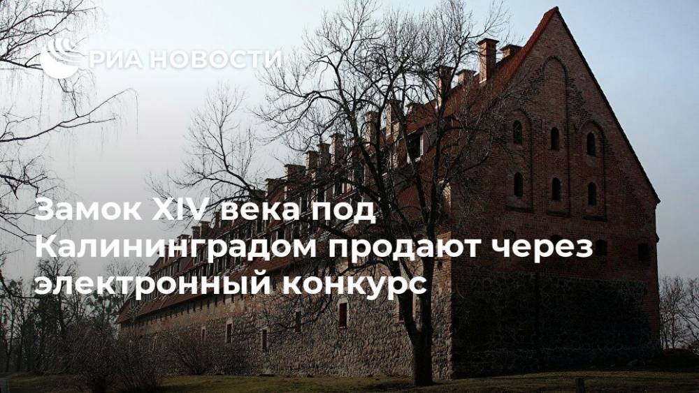 Замок XIV века под Калининградом продают через электронный конкурс