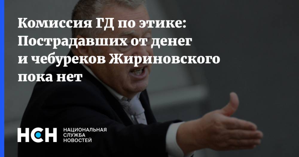 Комиссия ГД по этике: Пострадавших от денег и чебуреков Жириновского пока нет