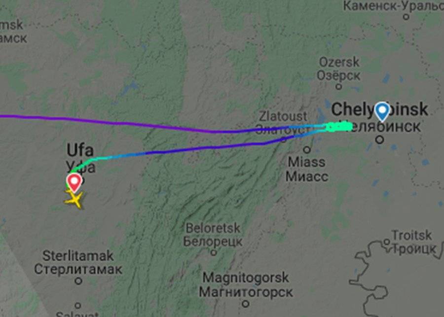 Самолет Москва – Челябинск ушел на запасной аэродром в Уфе
