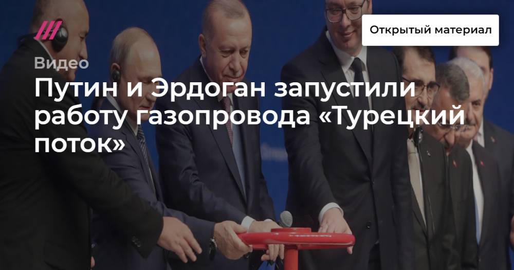 Путин и Эрдоган запустили работу газопровода «Турецкий поток»