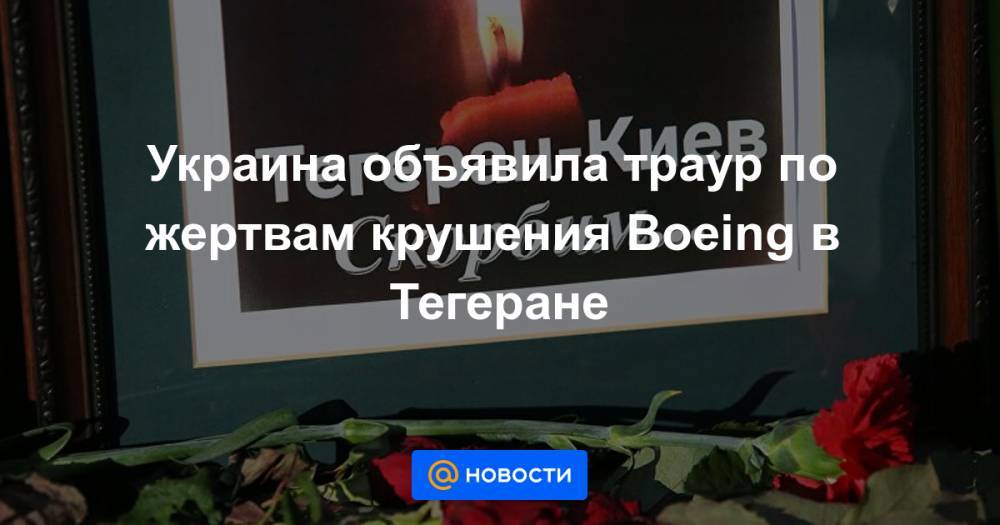 Украина объявила траур по жертвам крушения Boeing в Тегеране