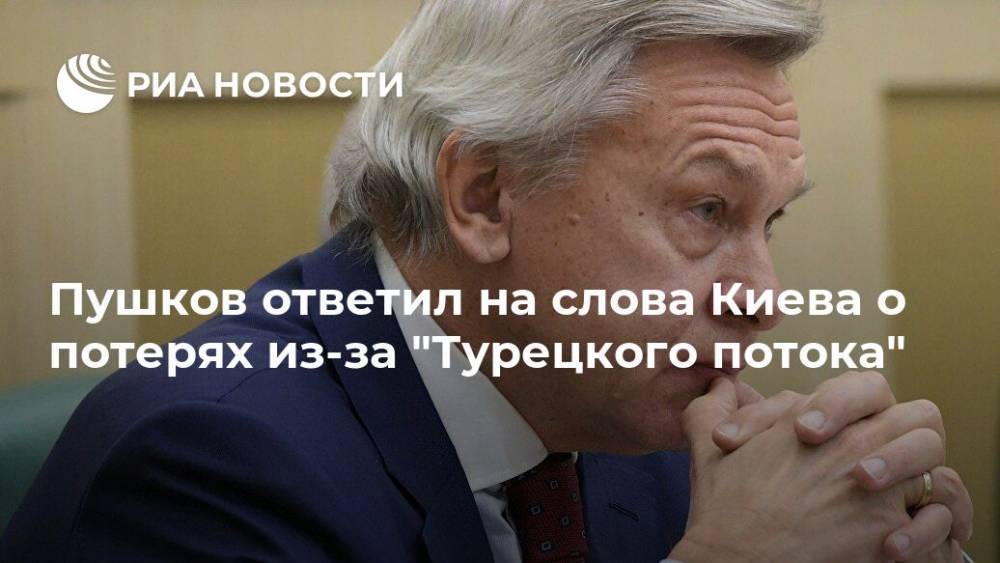 Пушков ответил на слова Киева о потерях из-за "Турецкого потока"