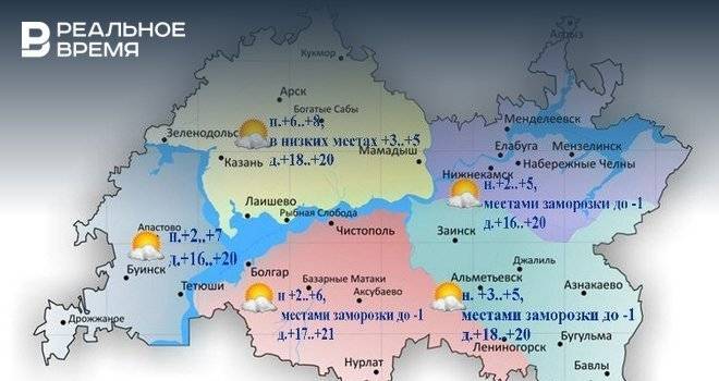 В четверг в Татарстане ожидается до +21°С