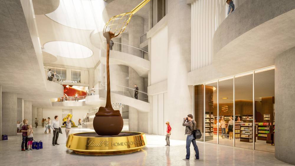 Lindt открыл Музей Шоколада с гигантским шоколадным фонтаном