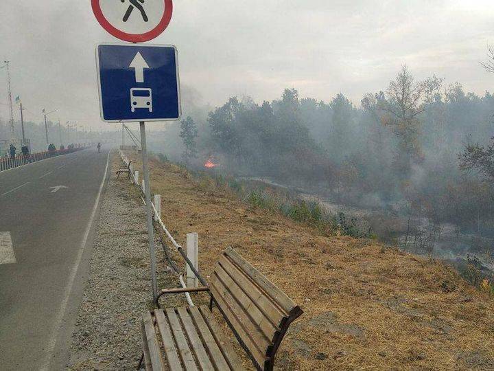 Из-за лесных пожаров на КПВВ "Станица Луганская" произошла детонация боеприпасов – гуманитарная миссия