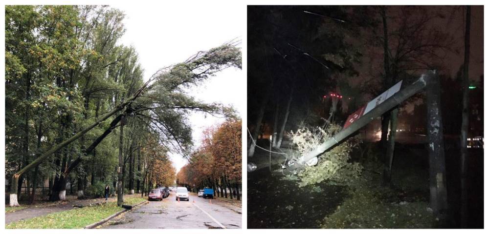 Десятки разбитых авто, света нет: В Киеве прошёл сильный ураган