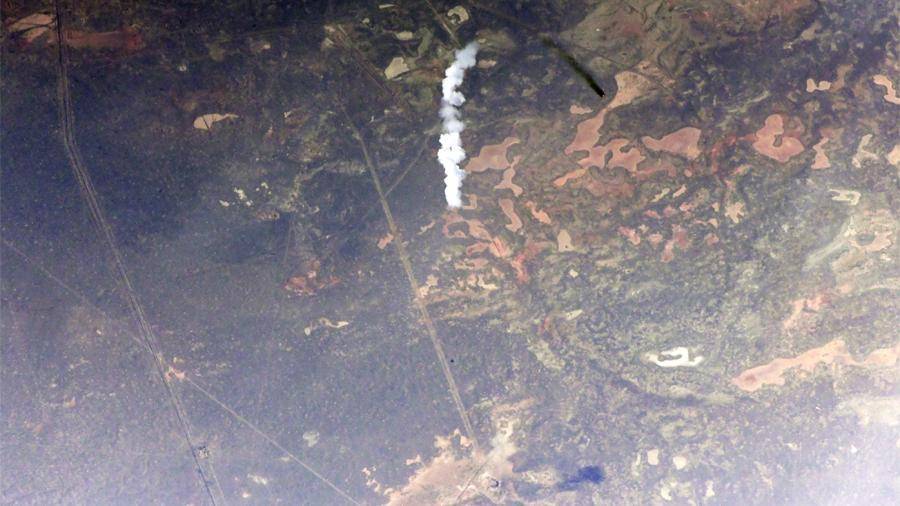 Космонавт Вагнер снял с борта МКС старт ракеты «Союз» с Байконура