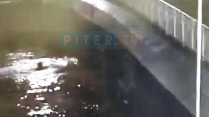 Падение девушки с моста в Фонтанку попало на видео