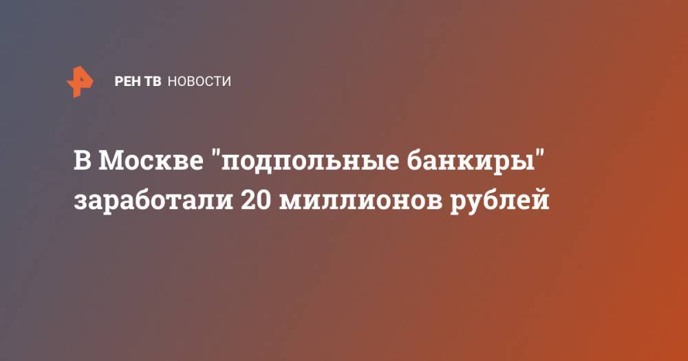 В Москве "подпольные банкиры" заработали 20 миллионов рублей