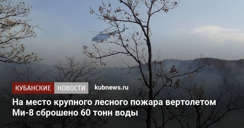 На место крупного лесного пожара вертолетом Ми-8 сброшено 60 тонн воды