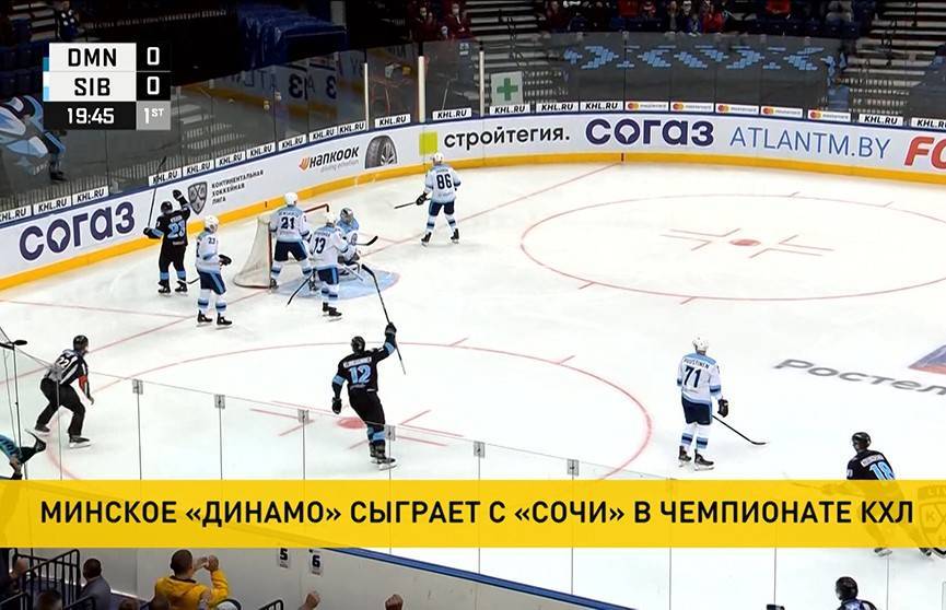 Хоккеисты минского «Динамо проведут матч с «Сочи» в чемпионате КХЛ