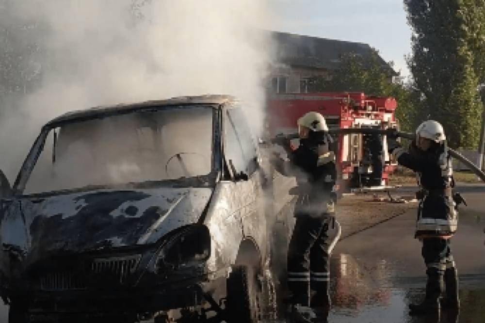 В Сумской области на обочине вспыхнул грузовик: водитель пытался спасти машину огнетушителем