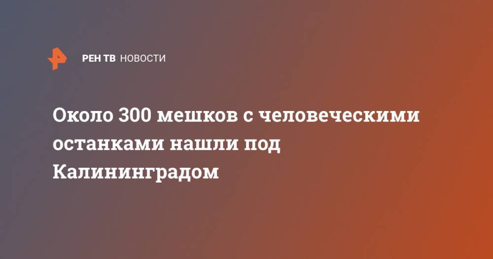 Около 300 мешков с человеческими останками нашли под Калининградом