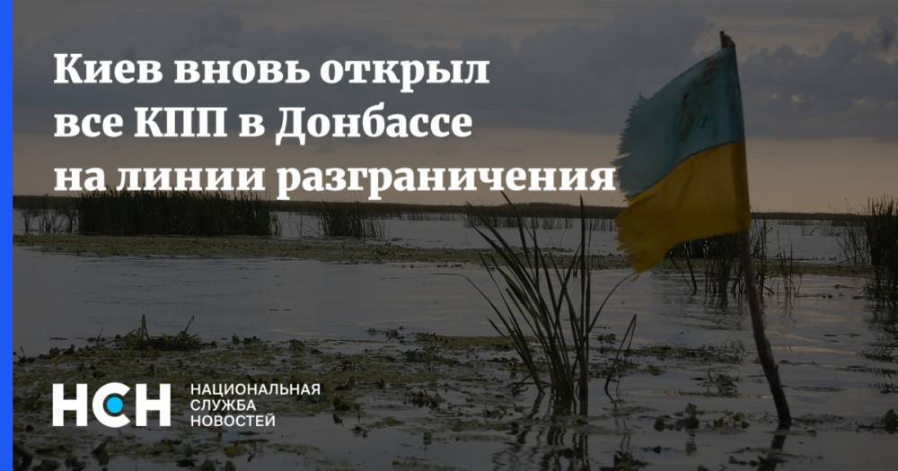 Киев вновь открыл все КПП в Донбассе на линии разграничения