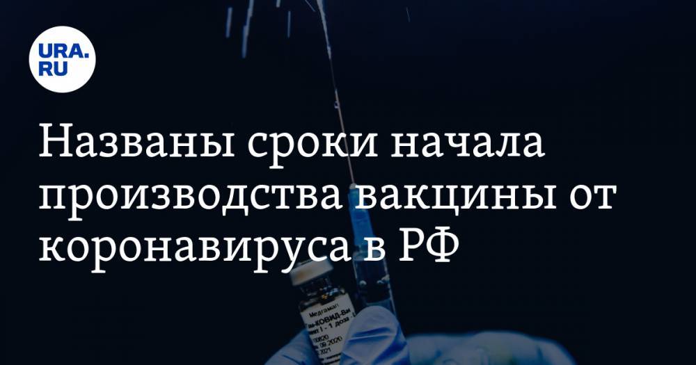 Названы сроки начала производства вакцины от коронавируса в РФ. Ответ Кремля