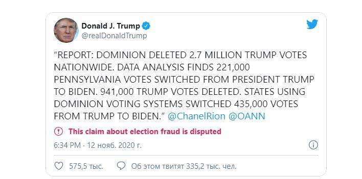 Скандальные выборы в США: Трамп заявил, что у него украли миллионы голосов