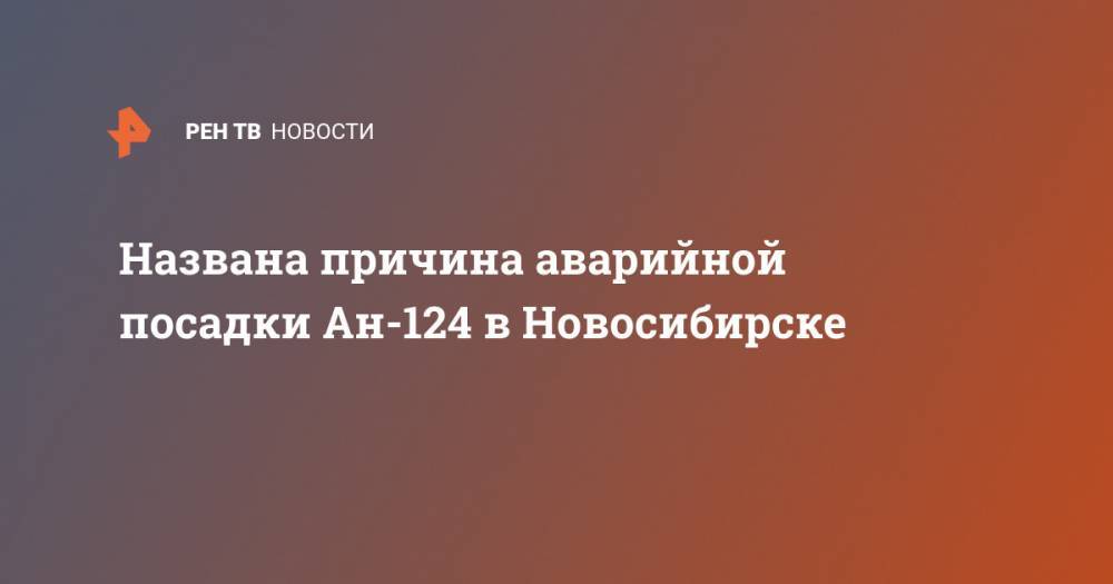 Названа причина аварийной посадки Ан-124 в Новосибирске