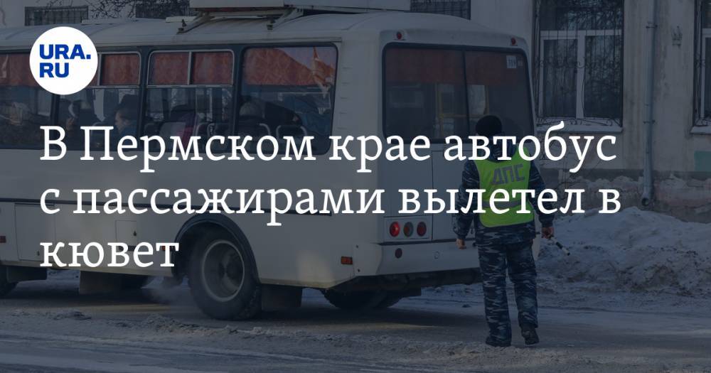 В Пермском крае автобус с пассажирами вылетел в кювет. Фото