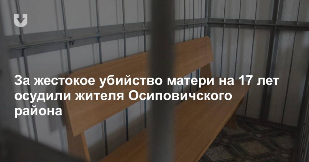 За жестокое убийство матери на 17 лет осудили жителя Осиповичского района