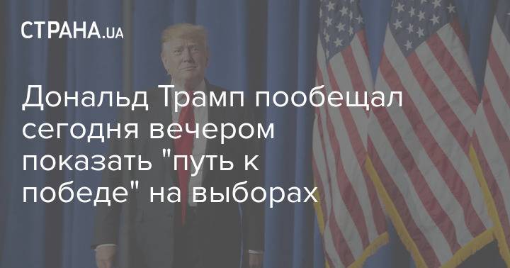 Дональд Трамп пообещал сегодня вечером показать "путь к победе" на выборах