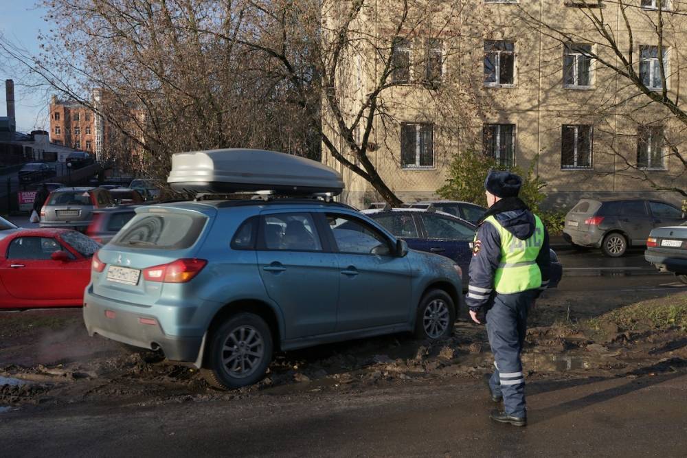 Петербургских водителей оштрафовали почти на 150 тысяч рублей за парковку на газонах