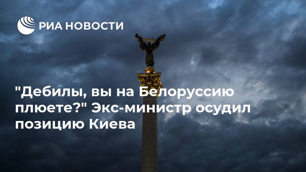 "Дебилы, вы на Белоруссию плюете?" Экс-министр осудил позицию Киева