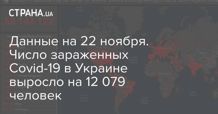 Данные на 22 ноября. Число зараженных Covid-19 в Украине выросло на 12 079 человек