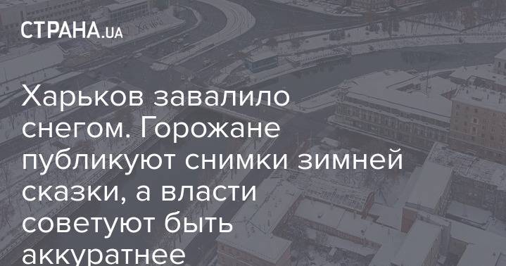 Харьков завалило снегом. Горожане публикуют снимки зимней сказки, а власти советуют быть аккуратнее