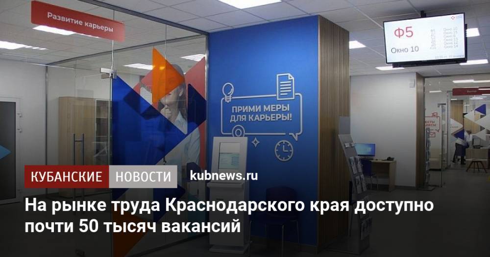 На рынке труда Краснодарского края доступно почти 50 тысяч вакансий