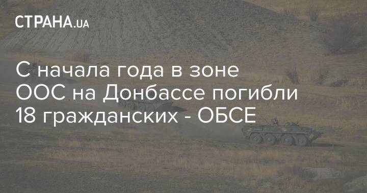 С начала года в зоне ООС на Донбассе погибли 18 гражданских - ОБСЕ