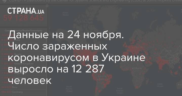 Данные на 24 ноября. Число зараженных коронавирусом в Украине выросло на 12 287 человек