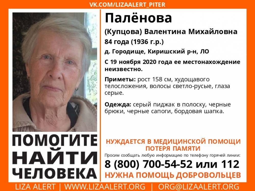 В Киришском районе без вести пропала 84-летняя женщина с потерей памяти