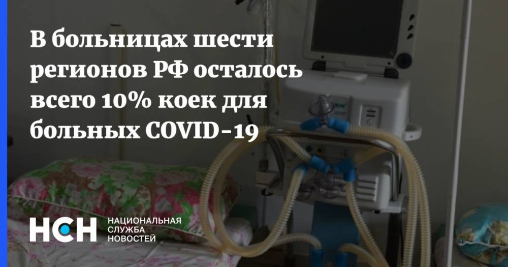 В больницах шести регионов РФ осталось всего 10% коек для больных COVID-19