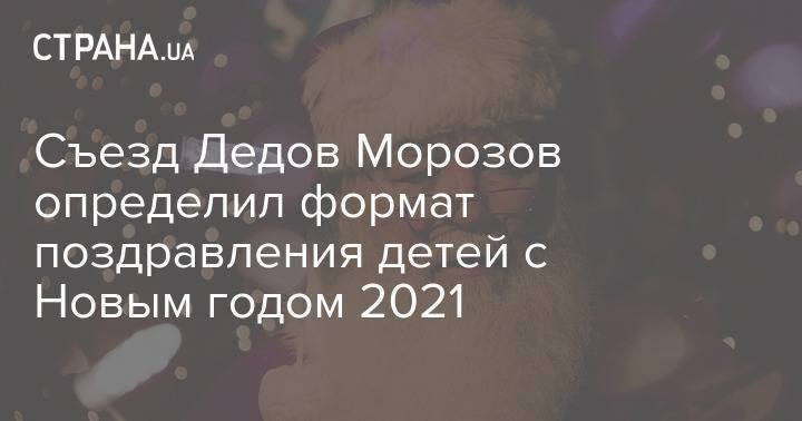 Съезд Дедов Морозов определил формат поздравления детей с Новым годом 2021