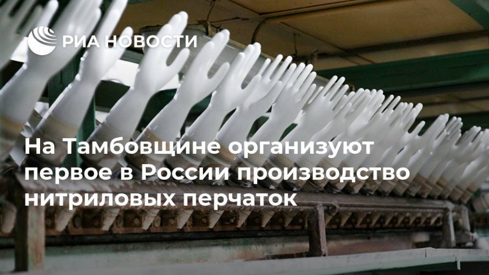 На Тамбовщине организуют первое в России производство нитриловых перчаток