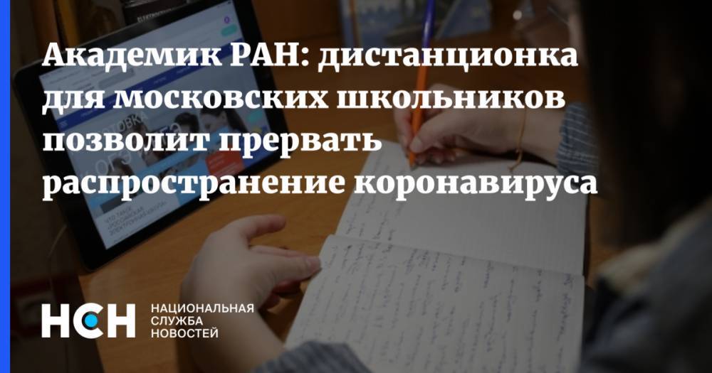 Академик РАН: дистанционка для московских школьников позволит прервать распространение коронавируса