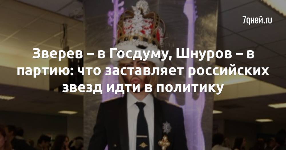 Зверев – в Госдуму, Шнуров – в партию: что заставляет российских звезд идти в политику