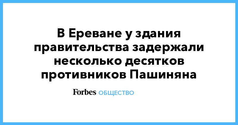 В Ереване у здания правительства задержали несколько десятков противников Пашиняна