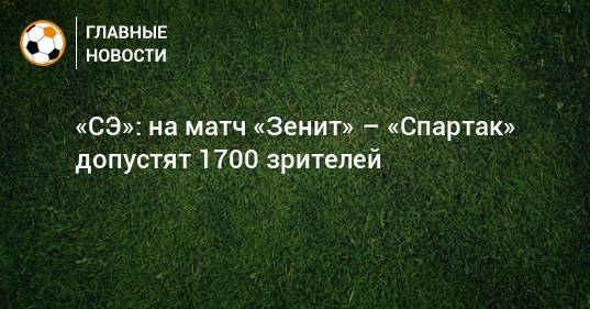 «СЭ»: на матч «Зенит» – «Спартак» допустят 1700 зрителей