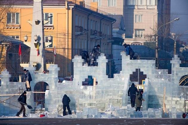Ледовый городок на площади Ленина в Чите сдадут позже срока – к 25 декабря