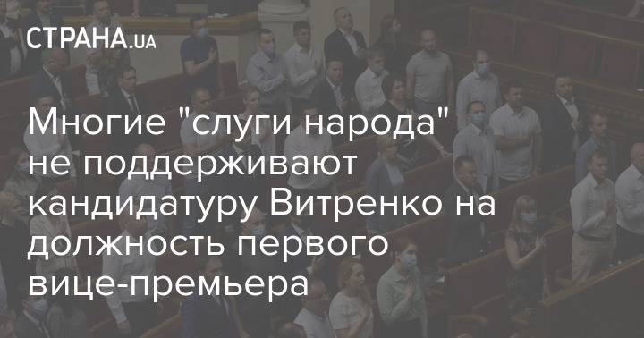 Многие "слуги народа" не поддерживают кандидатуру Витренко на должность первого вице-премьера