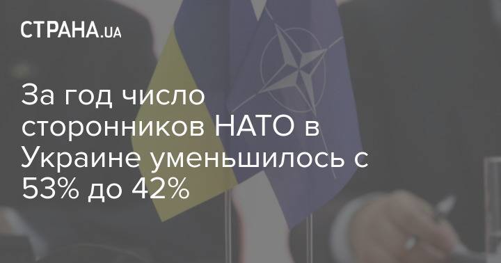 За год число сторонников НАТО среди украинцев уменьшилось с 53% до 42%