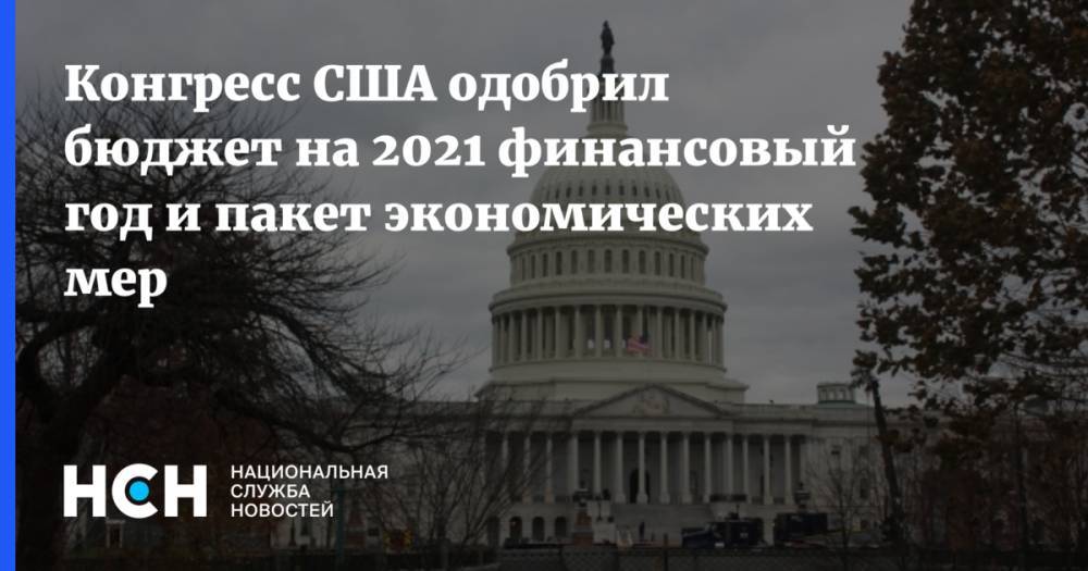 Конгресс США одобрил бюджет на 2021 финансовый год и пакет экономических мер
