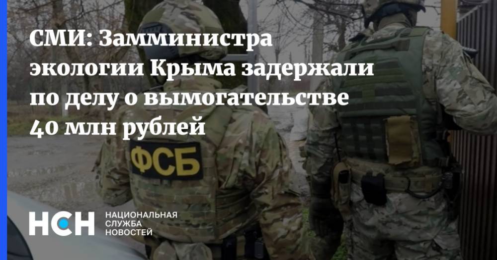 СМИ: Замминистра экологии Крыма задержали по делу о вымогательстве 40 млн рублей