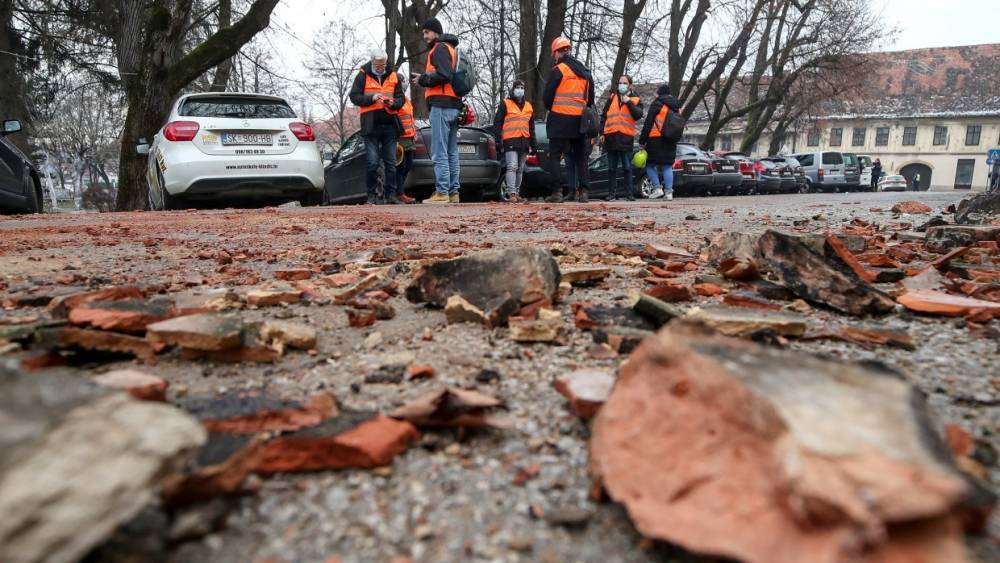 Первые кадры с места землетрясения в Хорватии появились в Сети