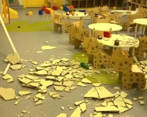 В Кемерове рухнул потолок детсада, отрытого шесть дней назад