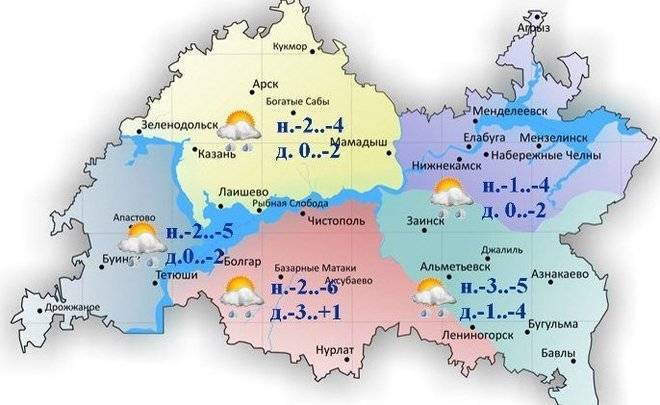 Сегодня в Татарстане ожидается небольшой снег и до -4 градусов