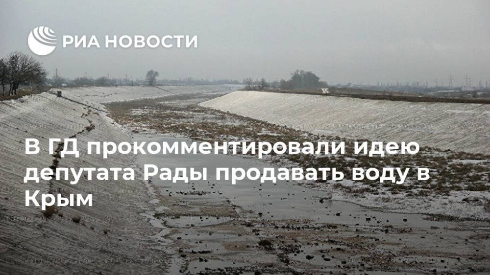 В ГД прокомментировали идею депутата Рады продавать воду в Крым